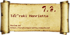 Töreki Henrietta névjegykártya