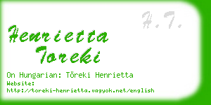 henrietta toreki business card